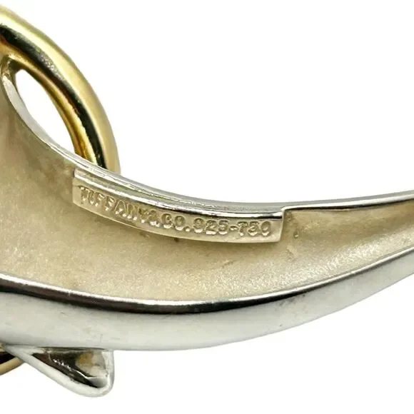 Tiffany & Co Vintage Sterling Silver & 18k Gold Dolphin Brooch - Picture 5 of 7